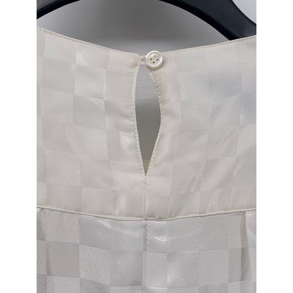 PURE ARGENTI Women's Vintage White Checkered Long Sleeve Midi Dress SZ 8 - Picture 4 of 11